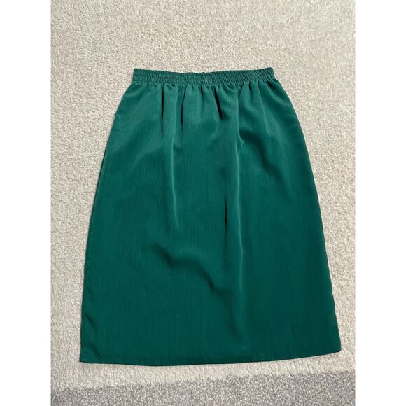 VTG Susan Graver Studio Womens Sz M Pull On Pencil Skirt Emerald Green USA Made - Picture 1 of 7